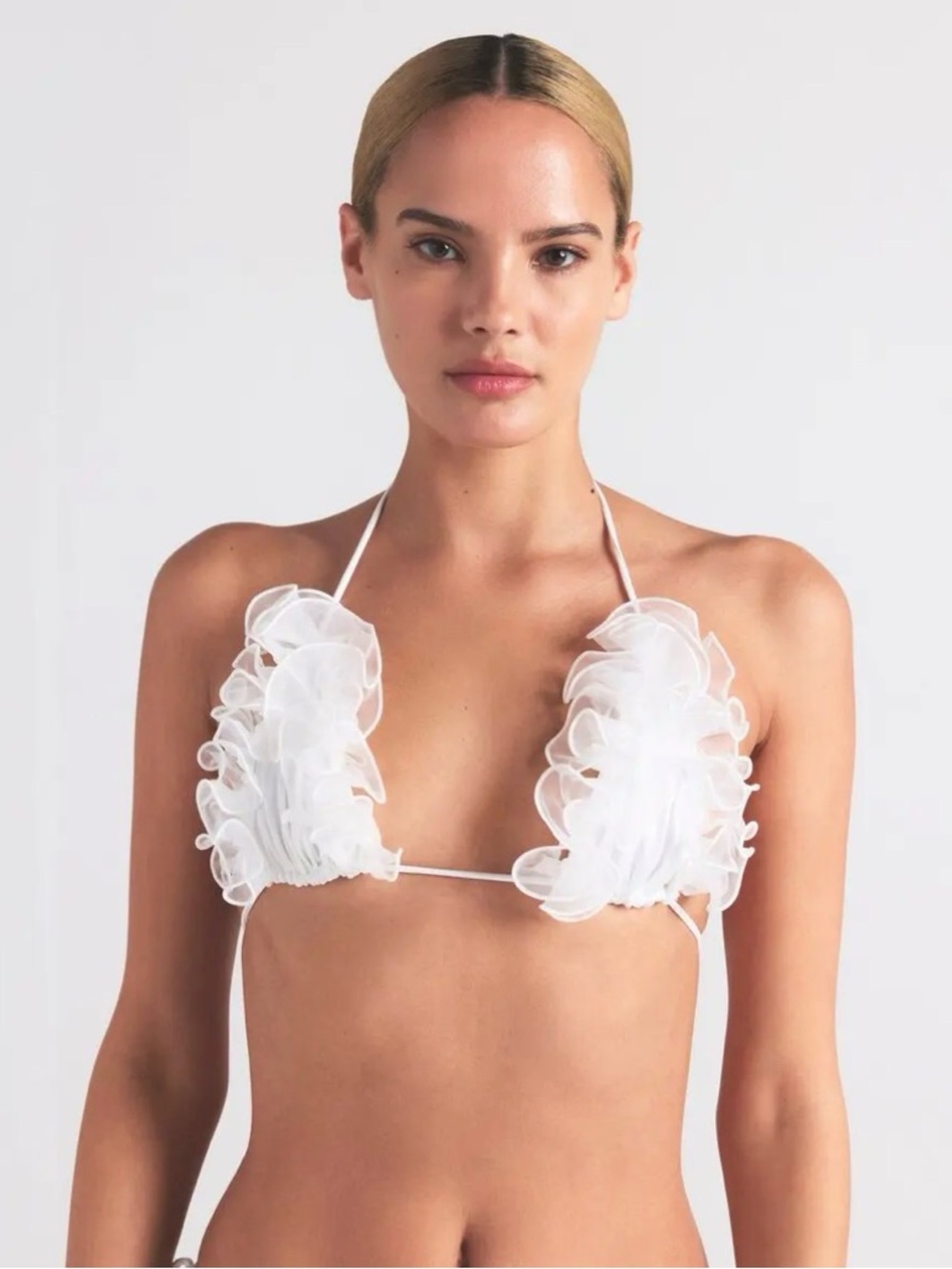 SKIMS White Ruffled Triangle Bikini - Picture 2 of 3
